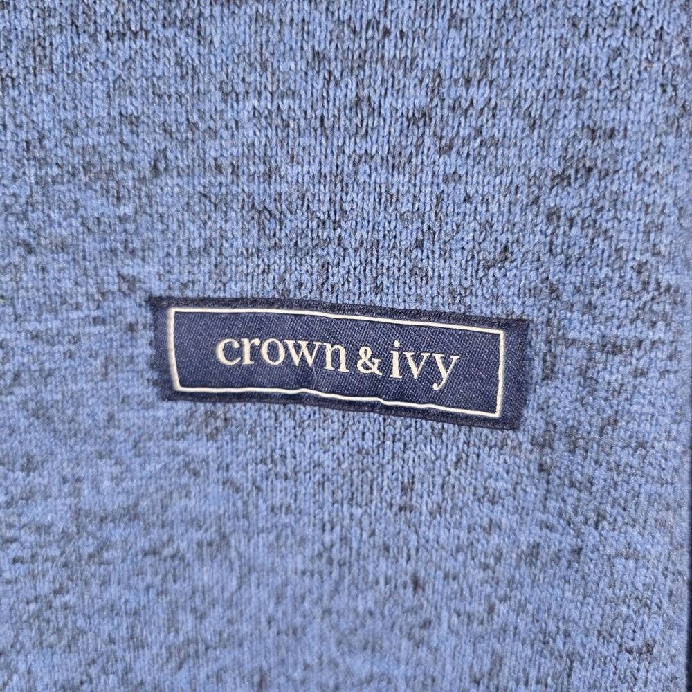 Crown & Ivy Men's Small Blue Crew‎ Neck Sweater - Picture 3 of 8